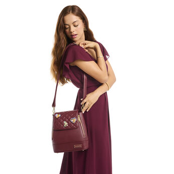 Loungefly The Lilly Red Convertible Mini Backpack & Crossbody Pin Trader Bag, Image 2